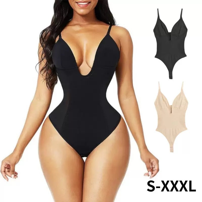 hip lifting shapewear thong jumpsuit