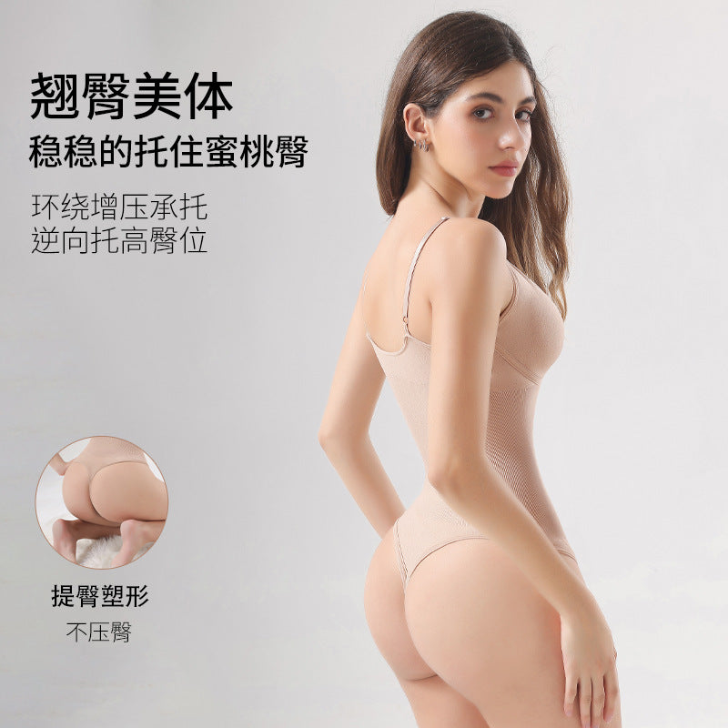 hip lifting shapewear thong jumpsuit