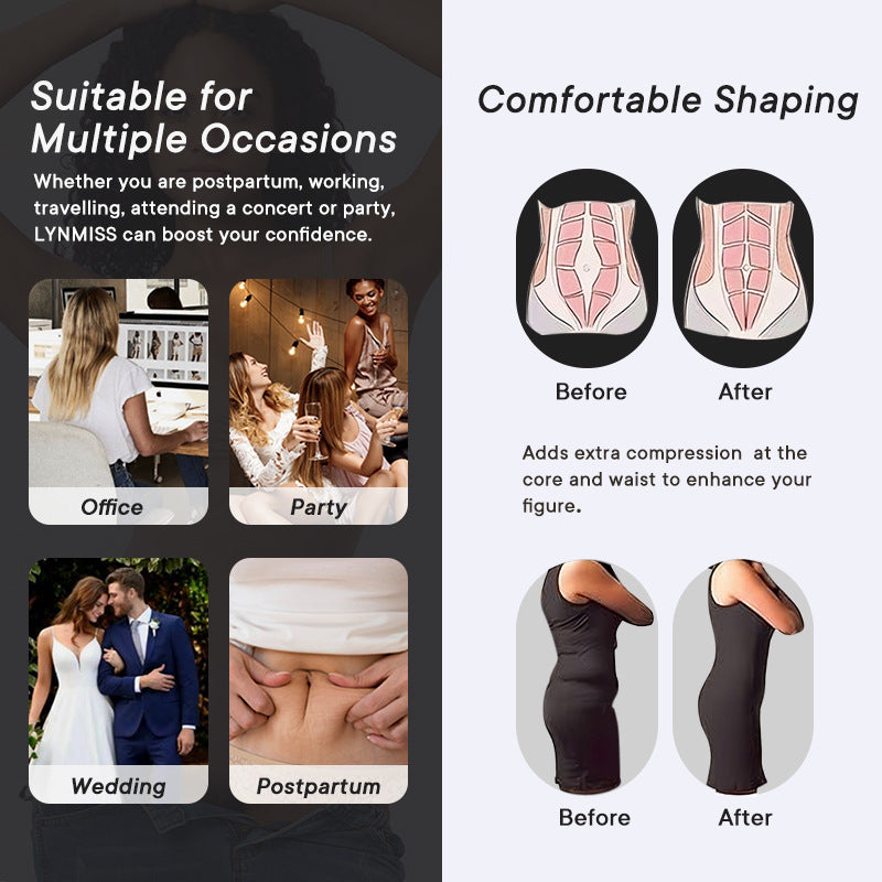 cinching belly tight fitting, zipper style shapewear