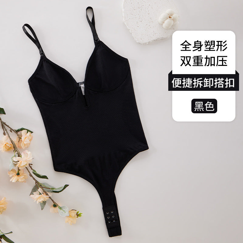 hip lifting shapewear thong jumpsuit