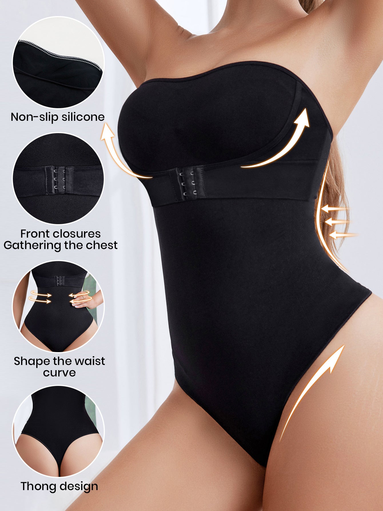 shoulder front buckle, invisible belt, and body enhancing garment