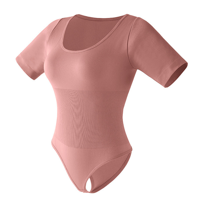 Short sleeved square neck shapewear