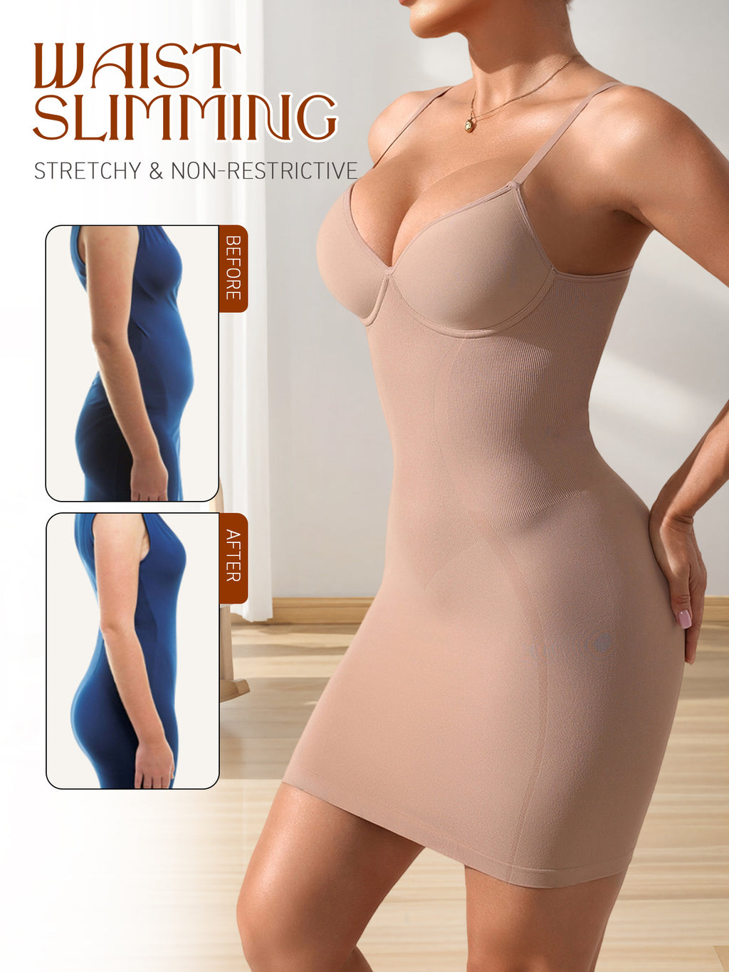 seamless fit, elastic and slimming bottom layer