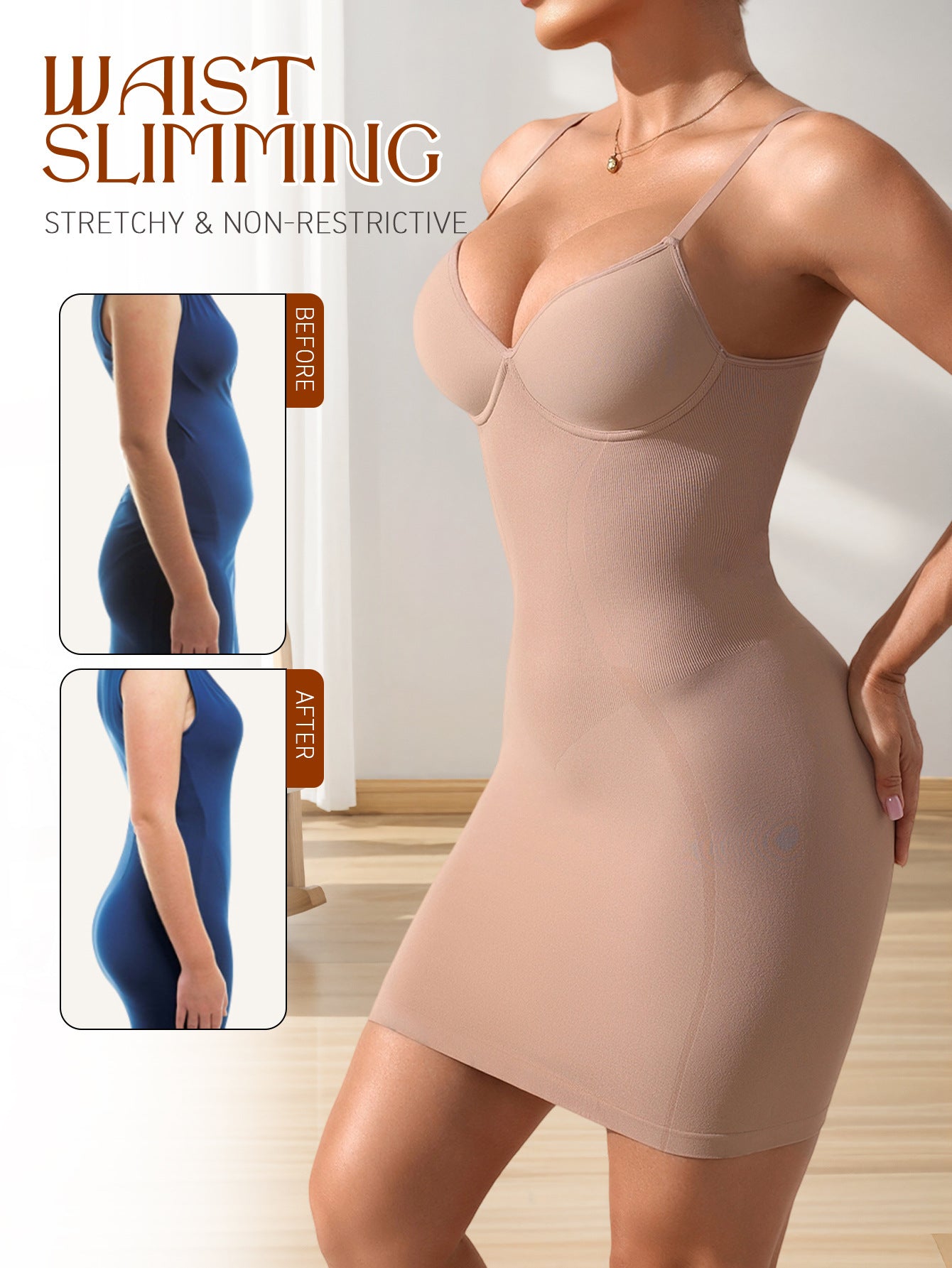seamless fit, elastic and slimming bottom layer