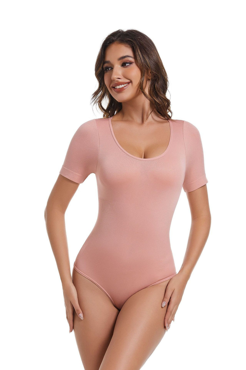 short sleeved thong shapewear