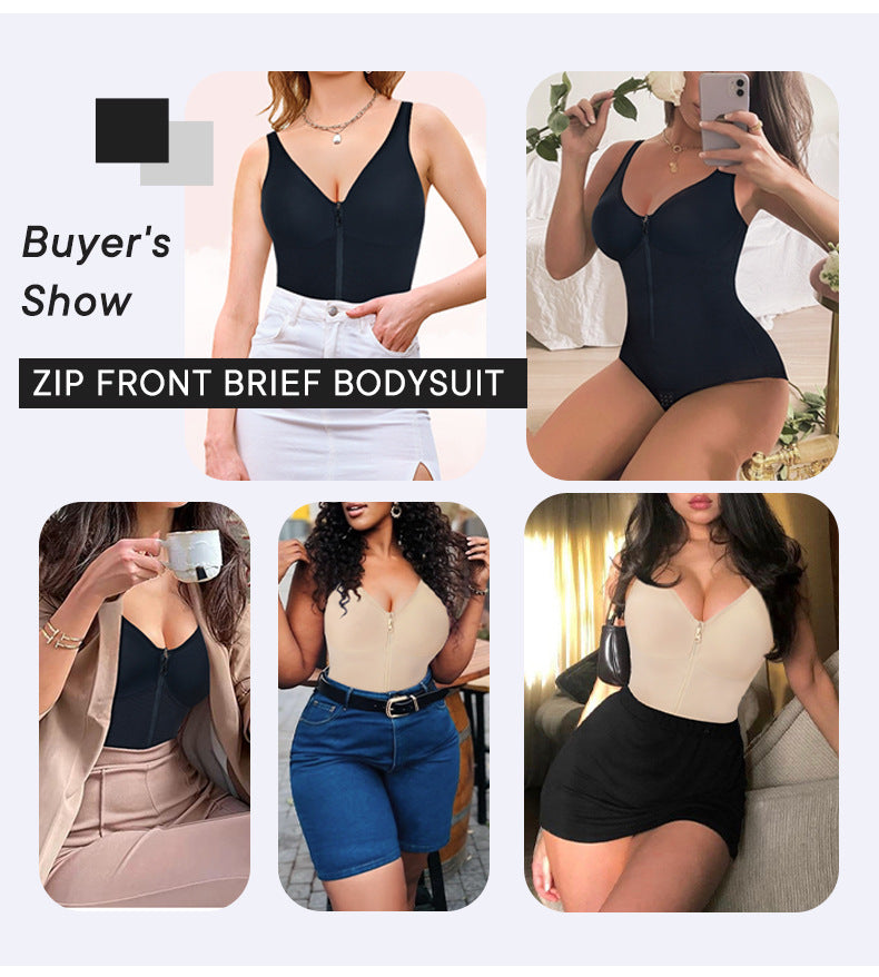 cinching belly tight fitting, zipper style shapewear