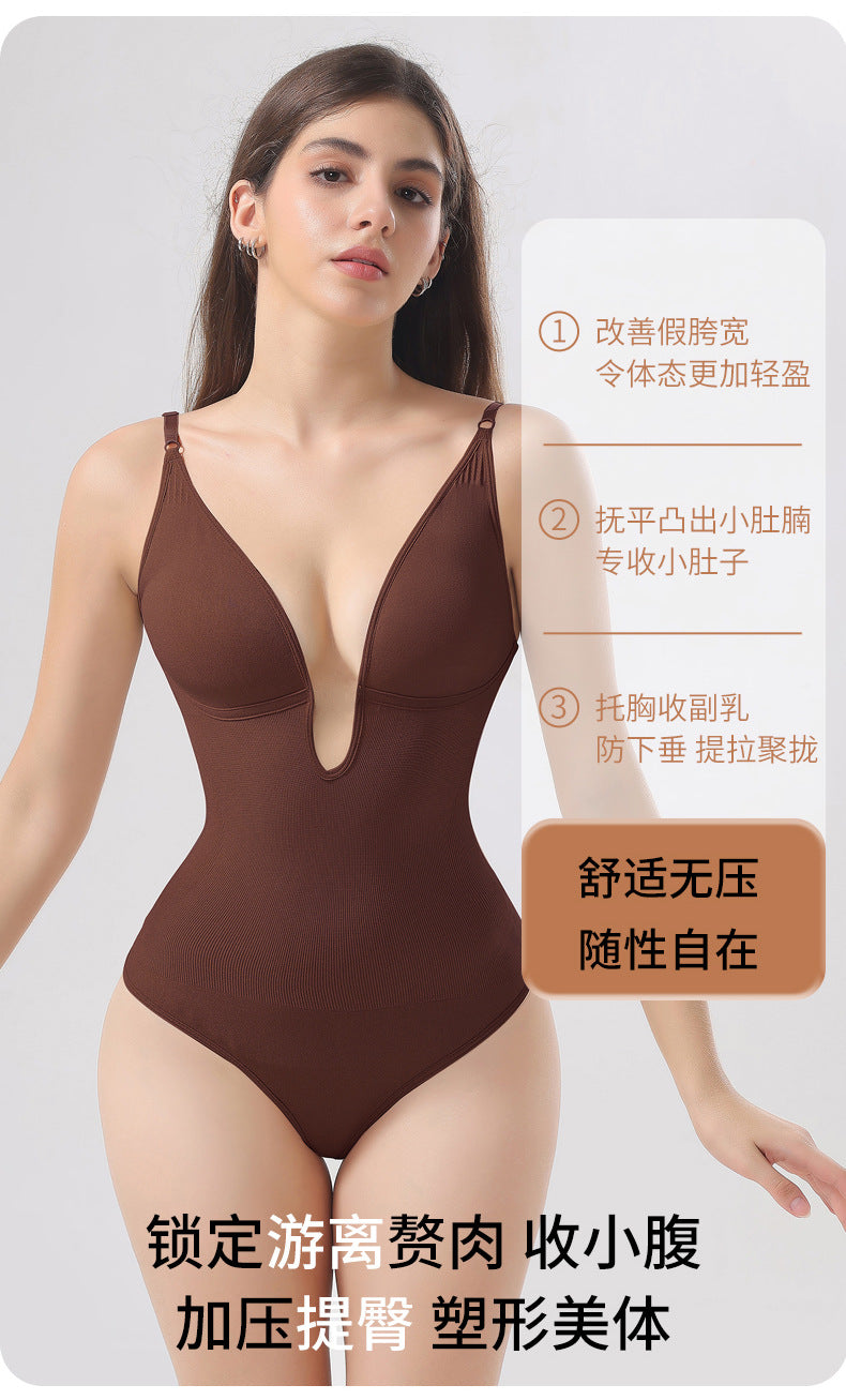 hip lifting shapewear thong jumpsuit