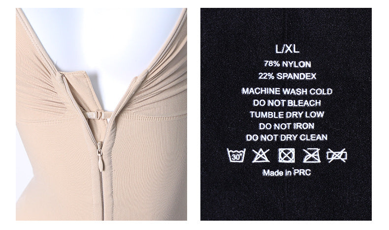 cinching belly tight fitting, zipper style shapewear