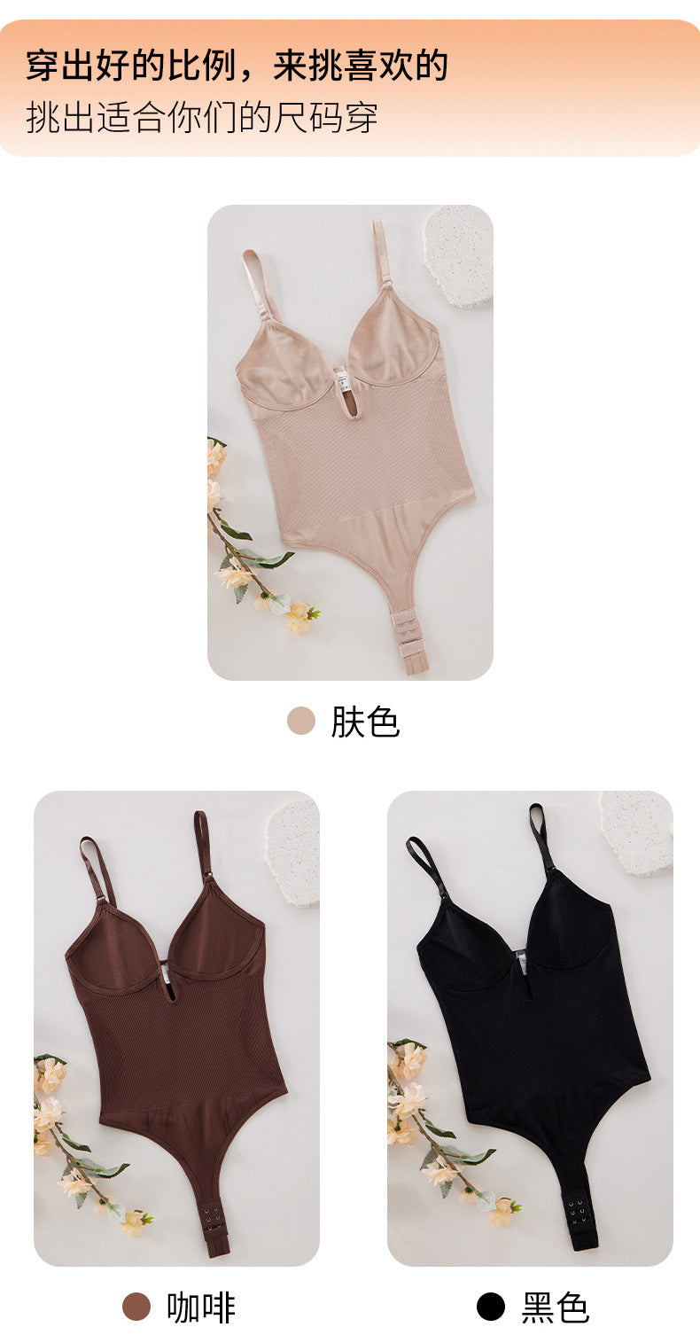 hip lifting shapewear thong jumpsuit