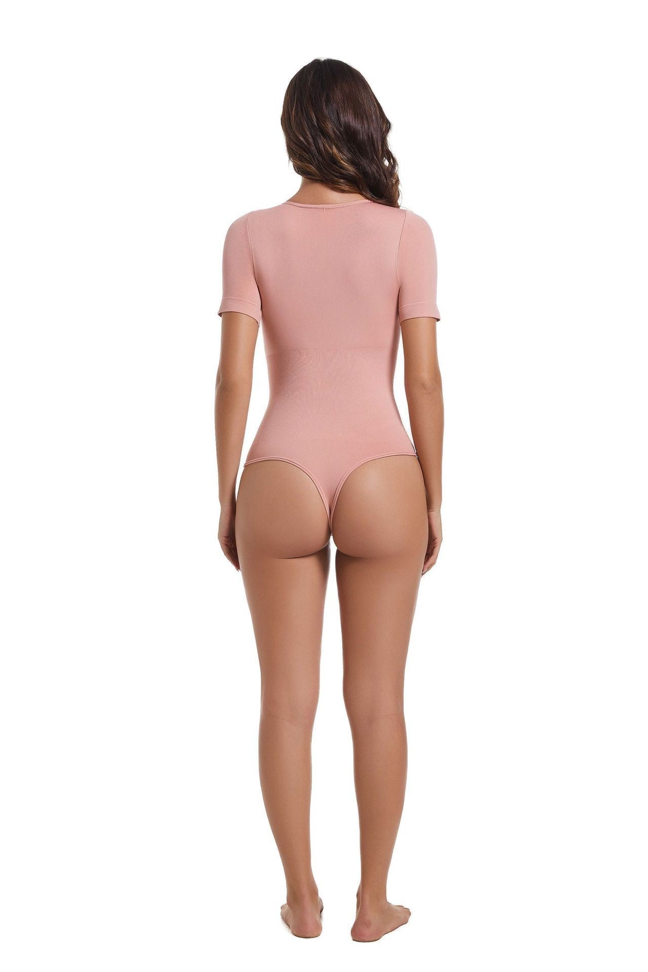 short sleeved thong shapewear